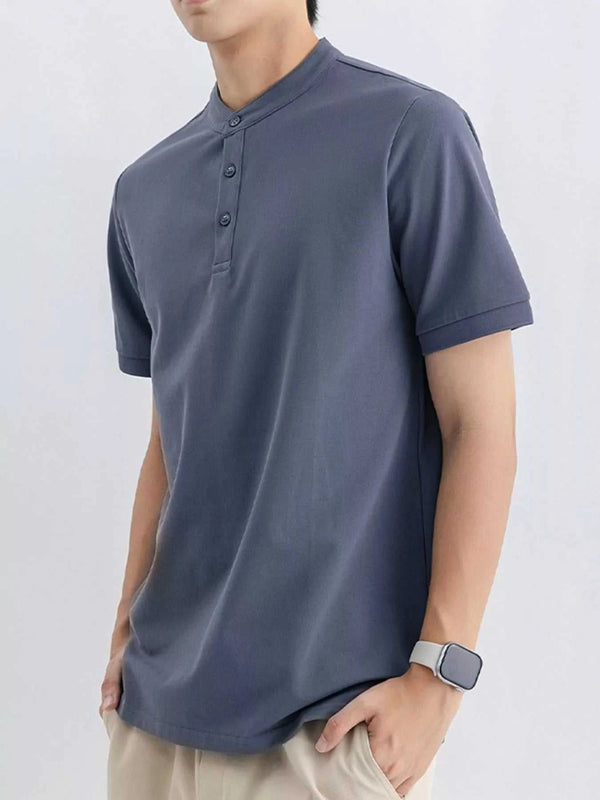 Men's Plus Size Button Detail Short Sleeve T-Shirt 100400919335445 45 Affordable Fashion Under $100 Jerry's Apparel 