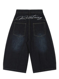 Men's Oversized Wide-Leg Denim Shorts