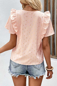 Perfee Printed Ruffle Trim Pleated Detail Blouse 100100655220826 30 Affordable Fashion Under $100 Jerry's Apparel 
