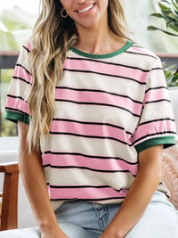 Striped Crew Neck T-Shirt 100100248569322 33 Affordable Fashion Under $100 Jerry's Apparel 