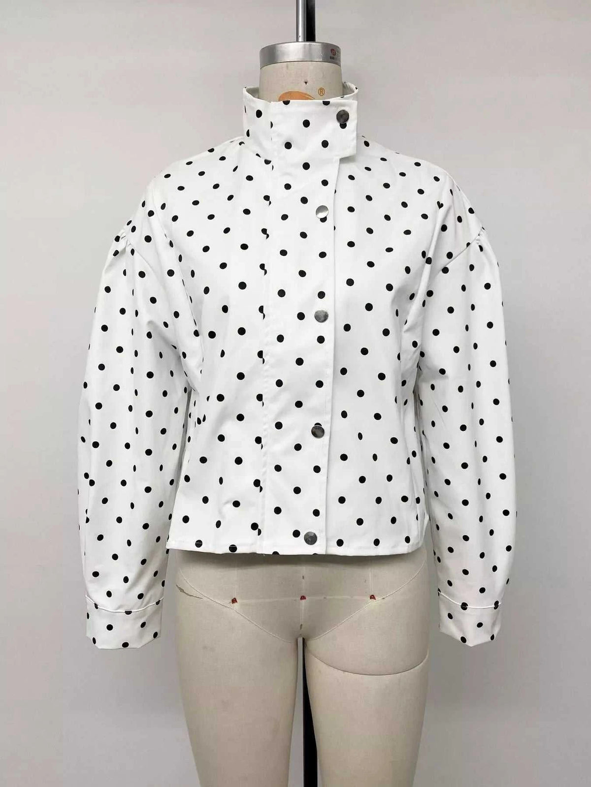 Polka Dot Zip Up Cropped Jacket 100100822180695 55 Seasonal Fashion Collections Jerry's Apparel 