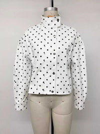 Polka Dot Zip Up Cropped Jacket 100100822180695 55 Seasonal Fashion Collections Jerry's Apparel 