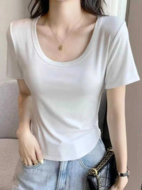 Plus Size Round Neck Short Sleeve T-Shirt 100100816232037 16 Affordable Fashion Under $100 Jerry's Apparel 