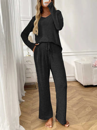 Ribbed Long Sleeve Top and Pants Lounge Set 100100460626810 43 Affordable Fashion Under $100 Jerry's Apparel 