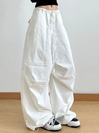 Wide Leg Casual Drawstring Pants