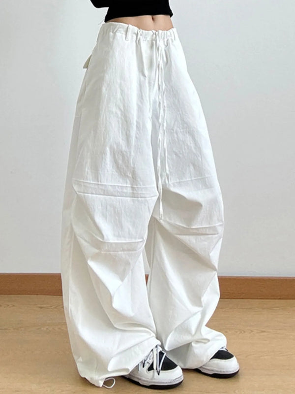 Wide Leg Casual Drawstring Pants