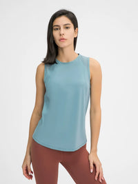 Millennia Cutout Back Round Neck Active Tank