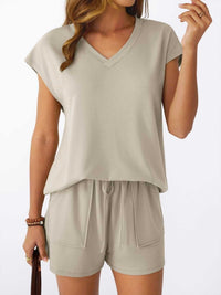 Casual V-Neck T-Shirt and Shorts Set 100100459433935 40 Affordable Fashion Under $100 Jerry's Apparel 