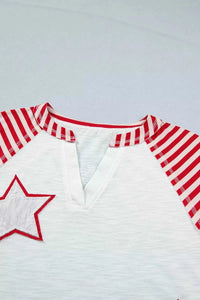 Star Detail Flag Inspired Short Sleeve Top 100100082311174 43 Affordable Fashion Under $100 Jerry's Apparel 