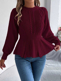 Cable Knit Peplum Sweater 101002224335272 37 Affordable Fashion Under $100 Jerry's Apparel 
