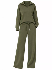 Dropped Shoulder Top and Pants Set 101001926020102 36 Women's Pants Set Gifts for Her Jerry's Apparel 