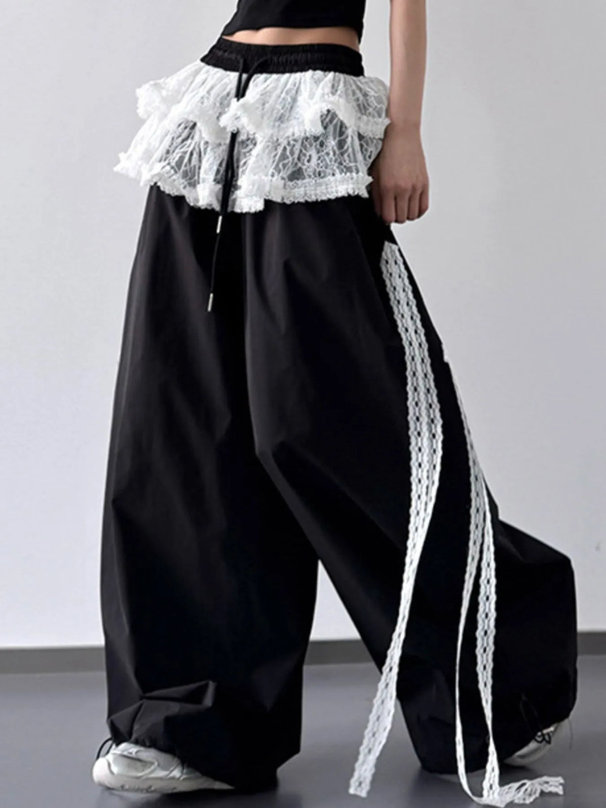 Drawstring Wide Leg Pants
