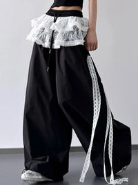 Drawstring Wide Leg Pants