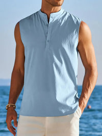 Men's Full Size Button Detail Tank Plus Size