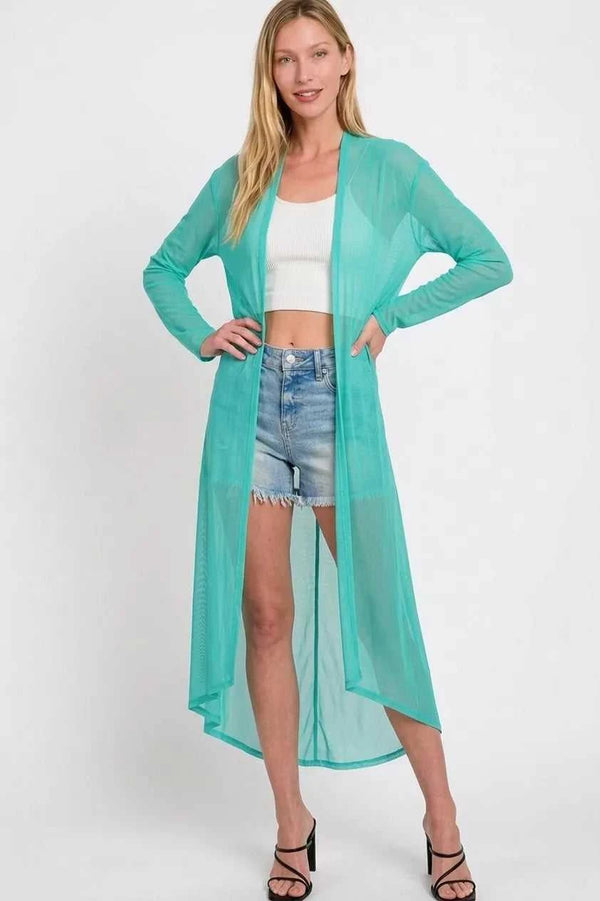 Zenana Mesh Open Front Cardigan 100100958231596 22 Affordable Fashion Under $100 Jerry's Apparel 