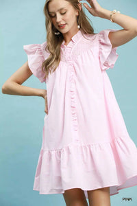 Umgee Stripe Smocked Yoke Ruffle Dress 100100514641041 62 Affordable Fashion Under $100 Jerry's Apparel 