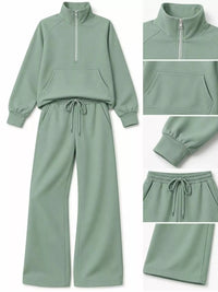 Half-Zip Sweatshirt and Wide-Leg Pants Set 101001840100593 40 Gifts for Her Jerry's Apparel 