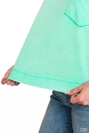 Zenana Acid Washed Round Neck Short Sleeve Oversized T-Shirt 100100804101942 25 Affordable Fashion Under $100 Jerry's Apparel 