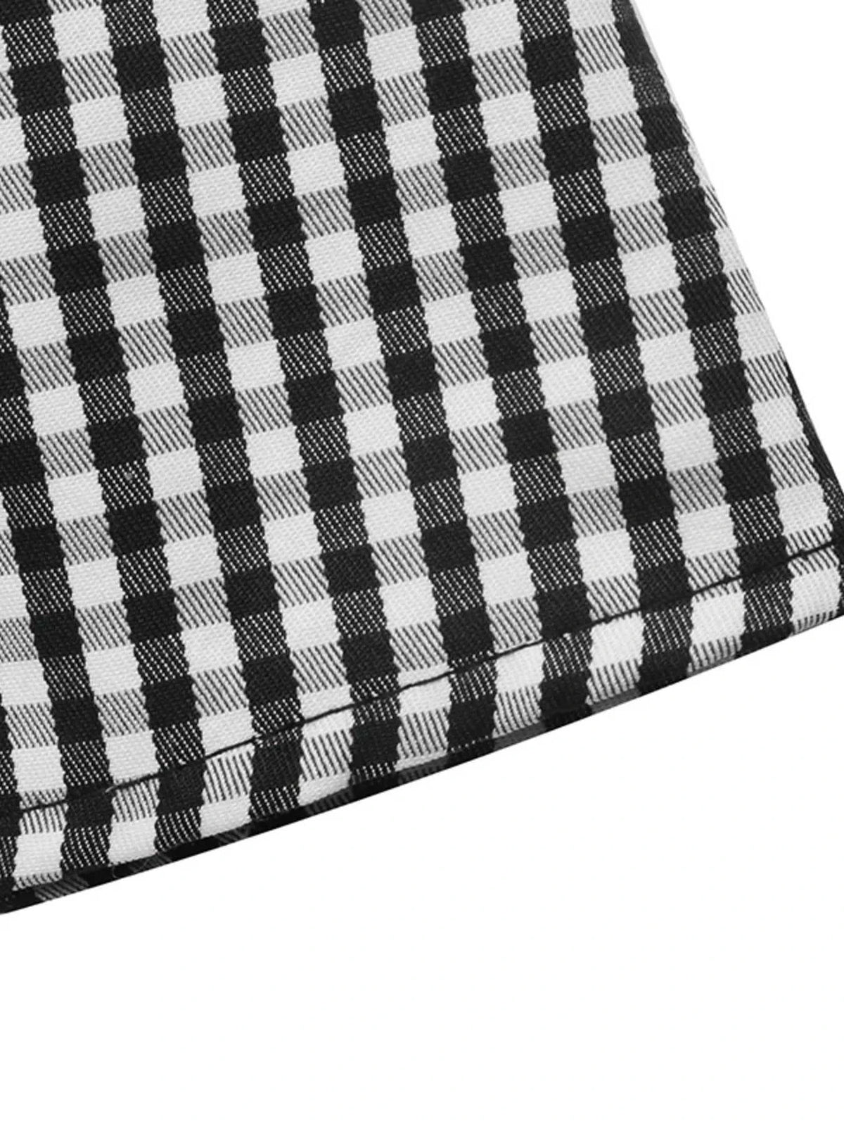 Gingham Lace-Trim V-Neck Long Sleeve A-Line Maxi Dress 101001996406806 52 Affordable Fashion Under $100 Jerry's Apparel 