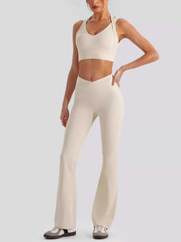 Seamless Criss-Cross V-Neck Tank and Leggings Active Set 101006885753799 113 Jerry's Apparel 