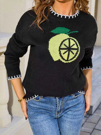 Lemon Round Neck Sweater 100100740512433 44 Affordable Fashion Under $100 Jerry's Apparel 