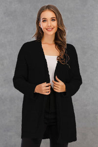 Angel Wings Pocketed Open Front Long Sleeve Cardigan