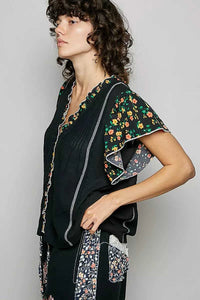 POL V-Neck Floral Ruffle Sleeve Blouse 100100425521064 62 Affordable Fashion Under $100 Jerry's Apparel 