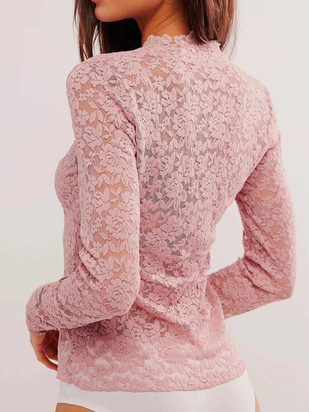 V-Neck Long Sleeve Lace Top 100100770175756 22 Affordable Fashion Under $100 Jerry's Apparel 