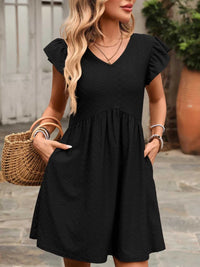 Ruffle Sleeve V-Neck A-Line Dress 100100170481531 30 Affordable Fashion Under $100 Jerry's Apparel 