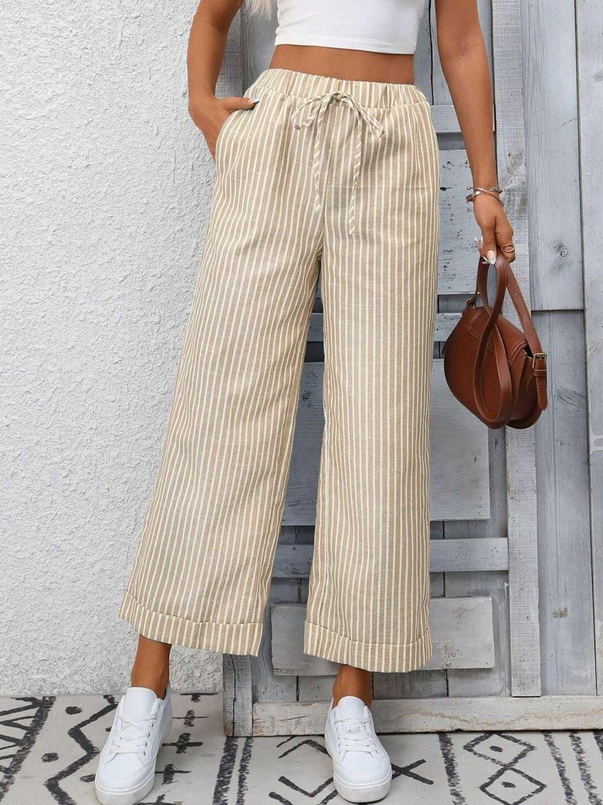 Striped Wide Leg Pants 100100886278692 32 Affordable Fashion Under $100 Jerry's Apparel 
