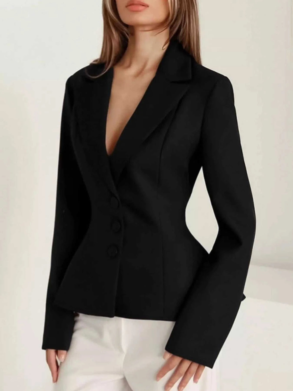 Lapel Collar Button Up Blazer 100100268888300 56 Affordable Fashion Under $100 Jerry's Apparel 