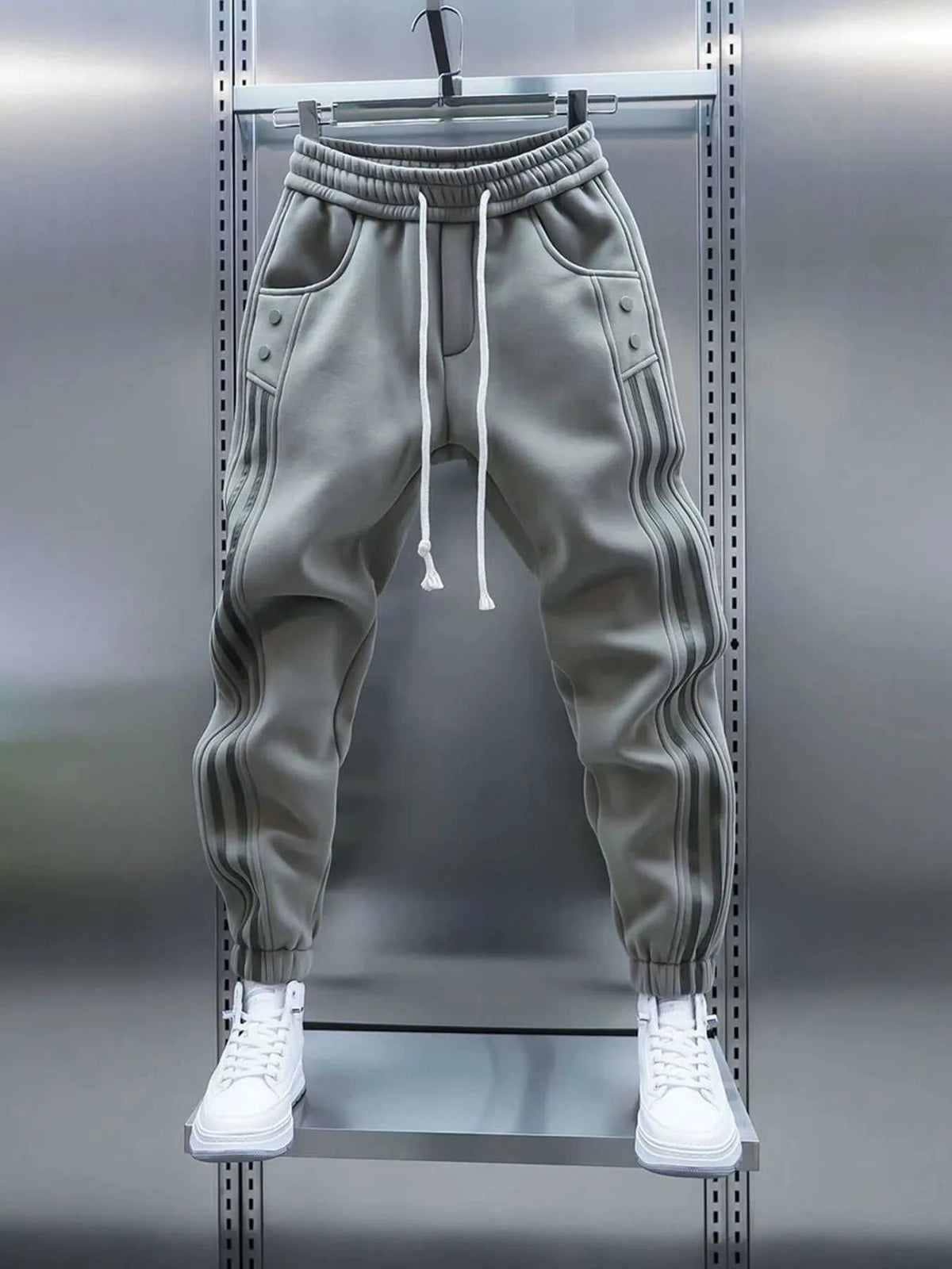 Men's Plus Size Drawstring Striped Joggers with Pockets 100400022808175 44 Affordable Fashion Under $100 Jerry's Apparel 