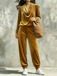 Full Size Velvet Cowl Neck Top and Pants Set Plus Size 101001490771294 53 Affordable Fashion Under $100 Jerry's Apparel 
