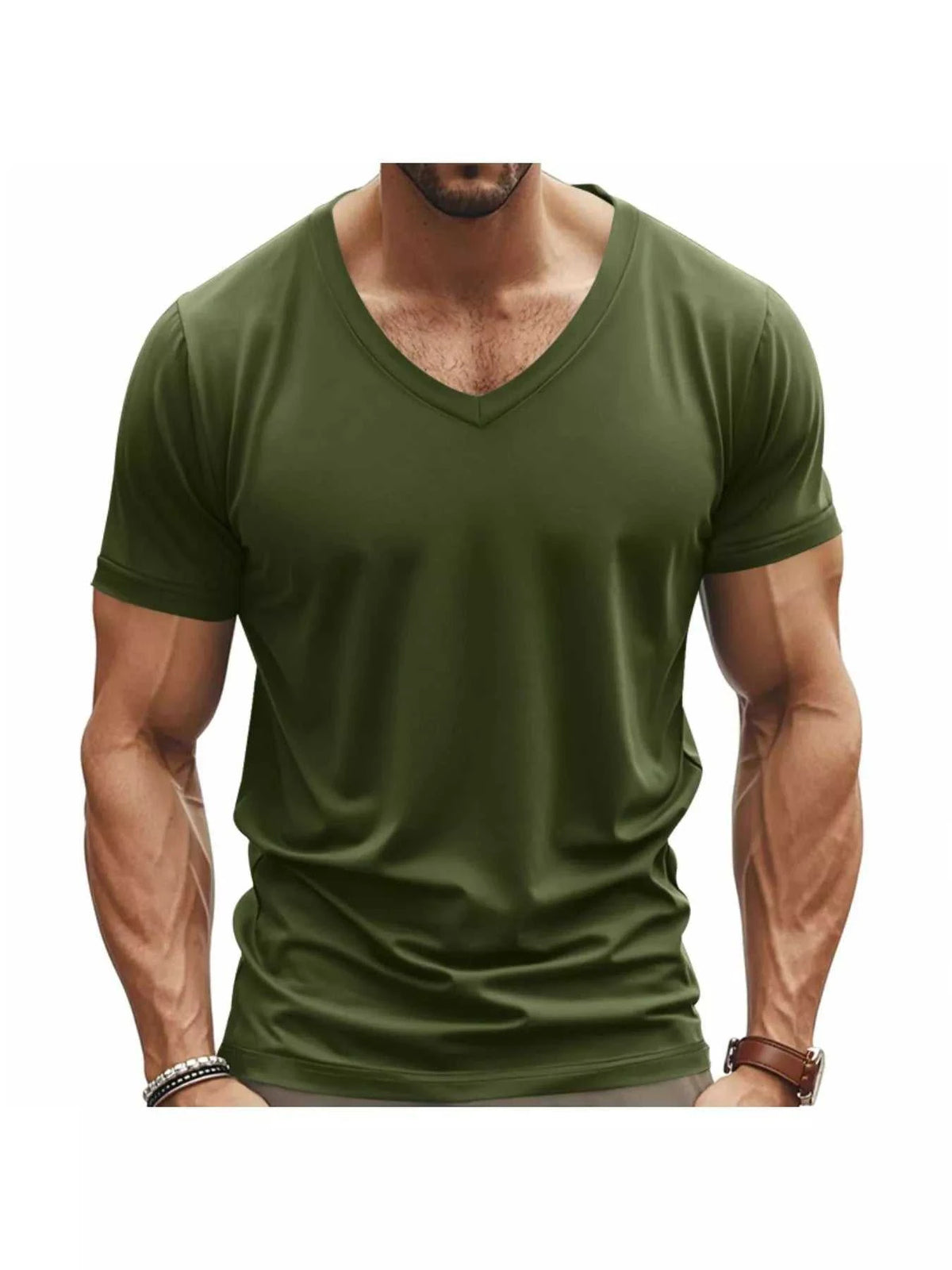 Men's Full Size Slim Fit V-Neck Basic T-Shirt Plus Size 100400784270679 24 Affordable Fashion Under $100 Jerry's Apparel 