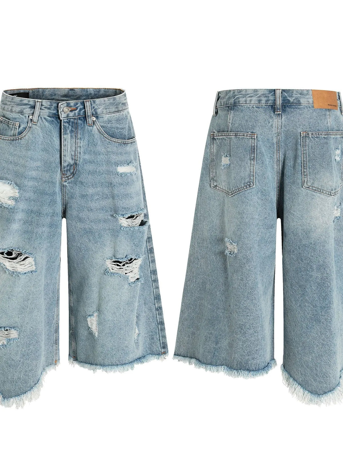 Men's Oversized Distressed Demin Shorts