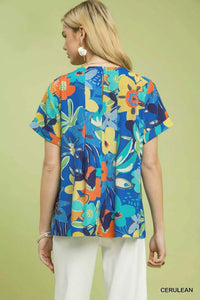 Umgee Abstract Floral Pleated Blouse 100100045911833 49 Affordable Fashion Under $100 Jerry's Apparel 