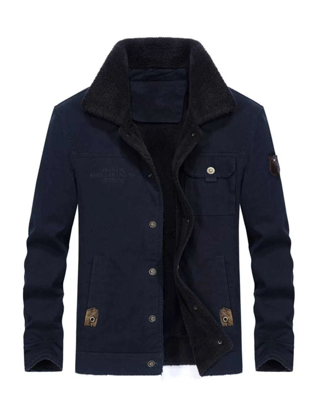 Men's Plus Size Solid Color Sherpa Lined Jacket 100400049406242 91 Affordable Fashion Under $100 Jerry's Apparel 