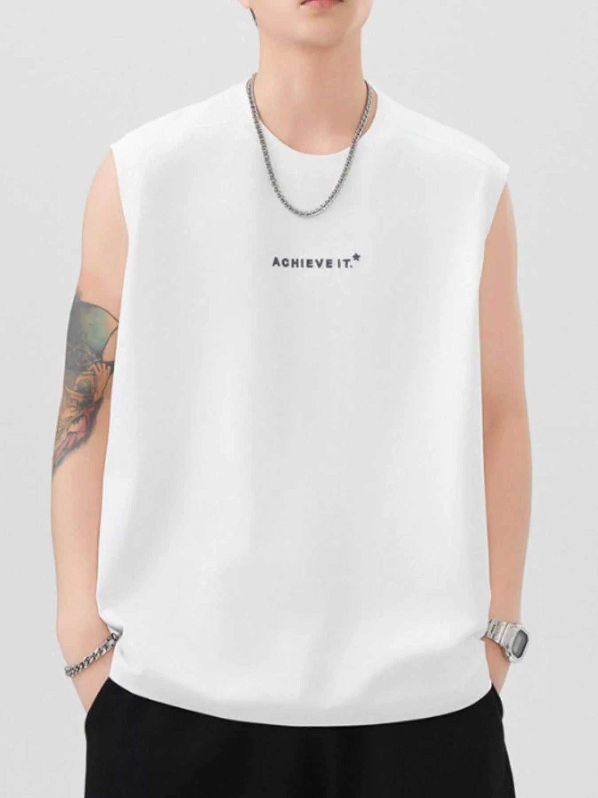 Men's Plus Size Letter Round Neck Tank 100400255866205 78 Affordable Fashion Under $100 Jerry's Apparel 