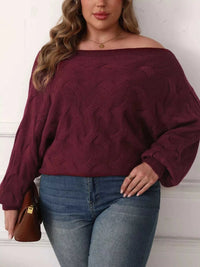 Plus Size Off-Shoulder Long Sleeve Sweater 101002543718433 41 Affordable Fashion Under $100 Jerry's Apparel 