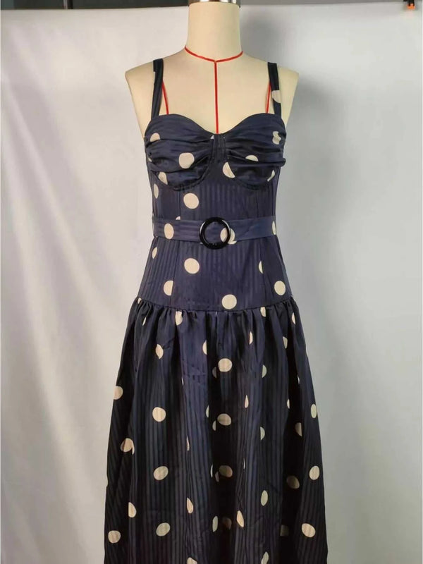 Polka Dot Sweetheart Neck Midi Dress 100100069830439 65 Affordable Fashion Under $100 Jerry's Apparel 