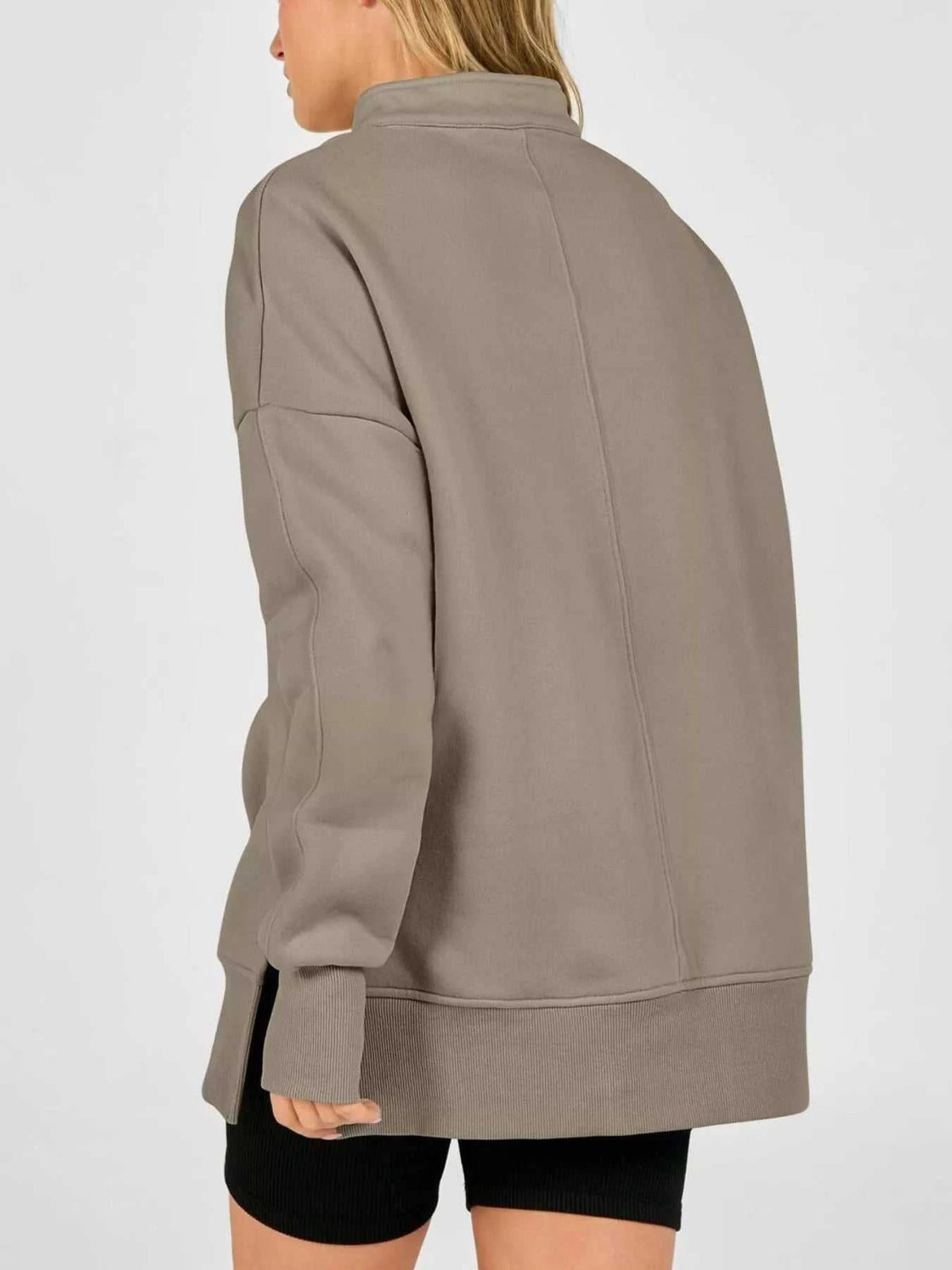 Quarter-Zip Dropped Shoulder Sweatshirt 101001101551160 56 Affordable Fashion Under $100 Jerry's Apparel 