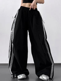 Lace Detail Wide Leg Pants