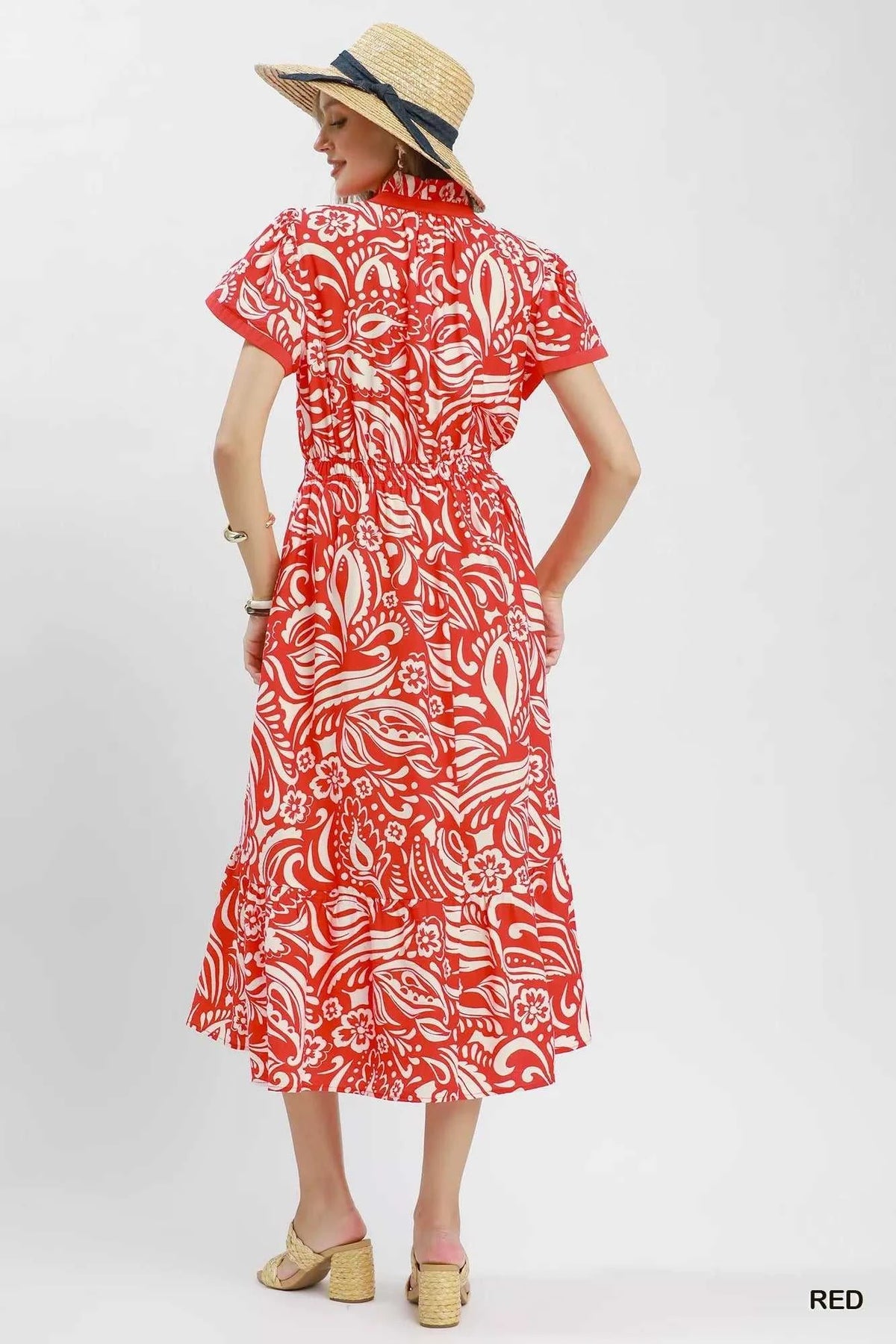 Umgee Paisley Print Midi Dress with Side Pockets 100100431721406 62 Affordable Fashion Under $100 Jerry's Apparel 
