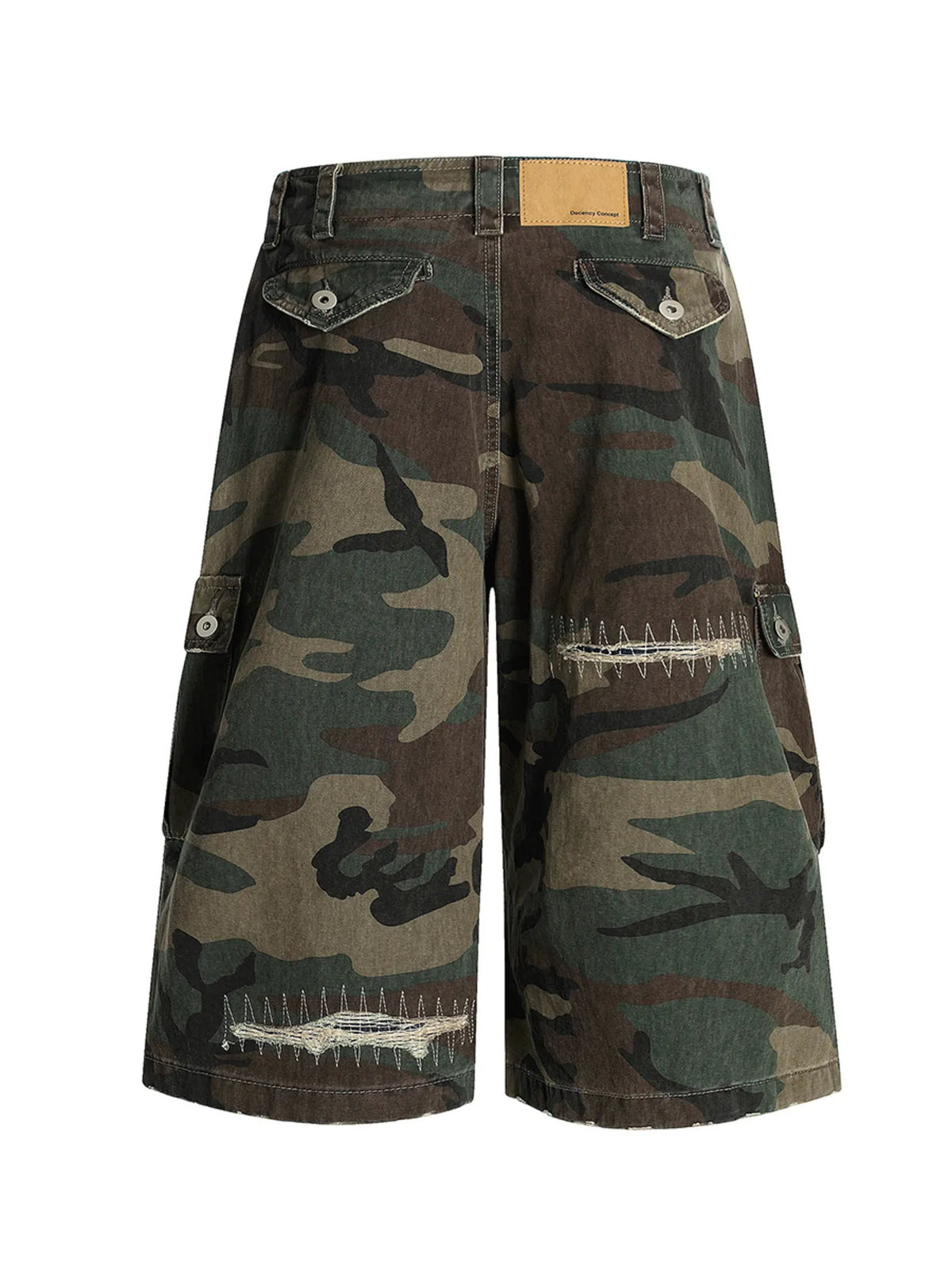 Men's Distressed Camo Cargo Shorts
