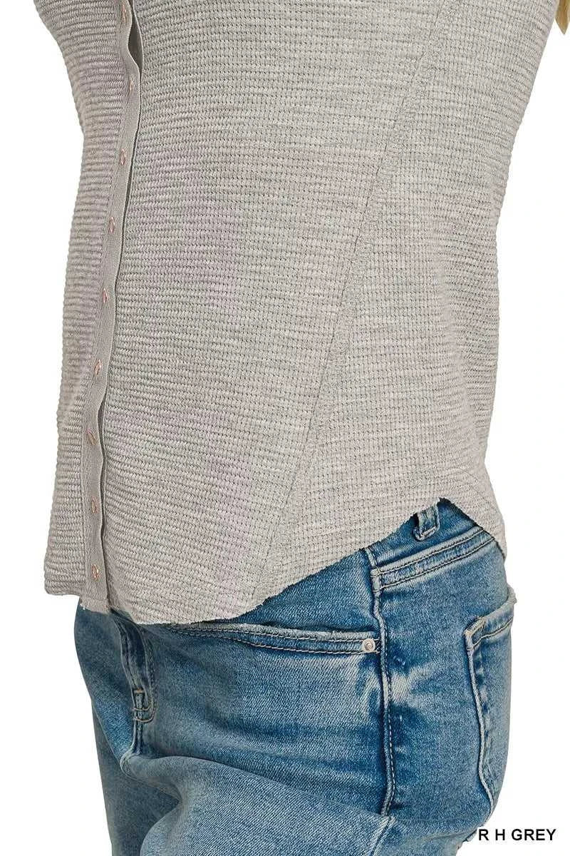 Zenana Double Knit Snap Button Short Sleeve Shirt 100100969541053 24 Affordable Fashion Under $100 Jerry's Apparel 