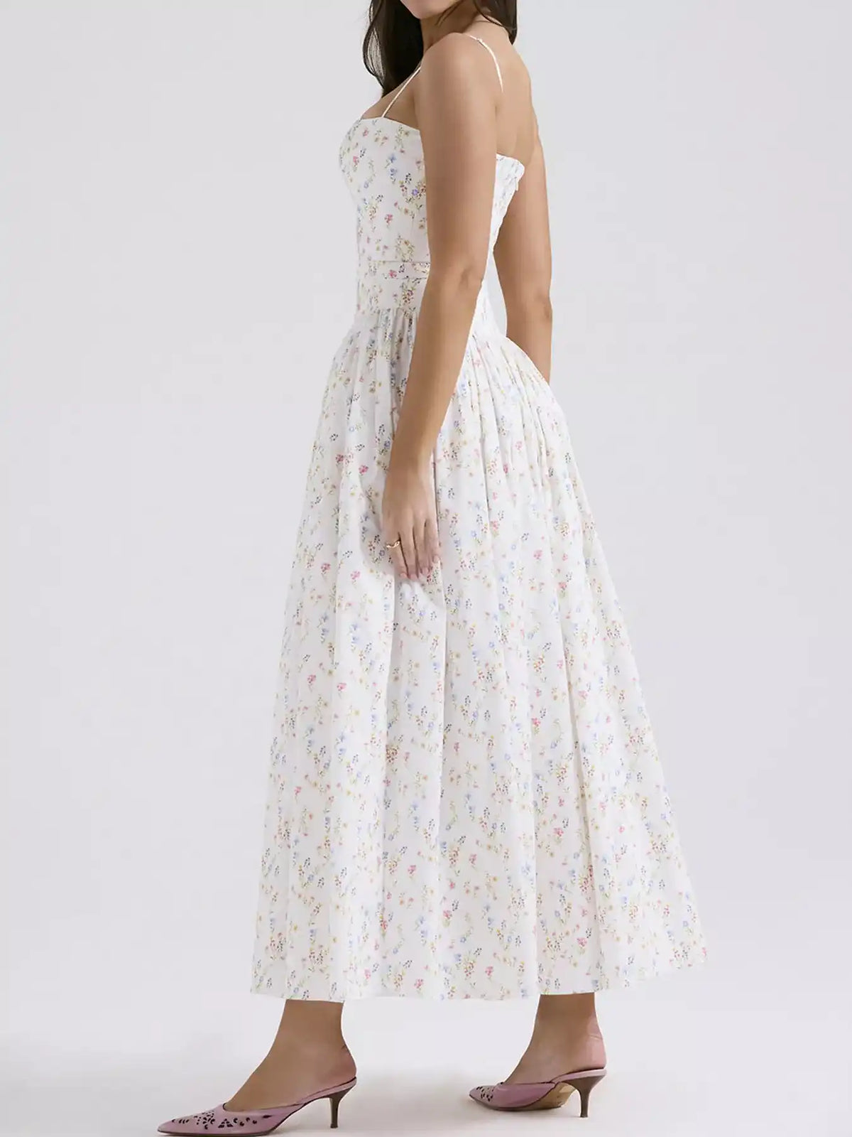 Floral Spaghetti Straps Midi Dress 101001005550846 56 Affordable Fashion Under $100 Jerry's Apparel 