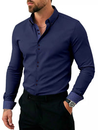 Men's Full Size Slim Fit Contrast Trim Shirt Plus Size 104001791906006 38 Affordable Fashion Under $100 Jerry's Apparel 