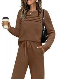 Full Size Casual Long Sleeve Crewneck Top and Drawstring Pants Set Plus Size 100100096071791 46 Affordable Fashion Under $100 Jerry's Apparel 
