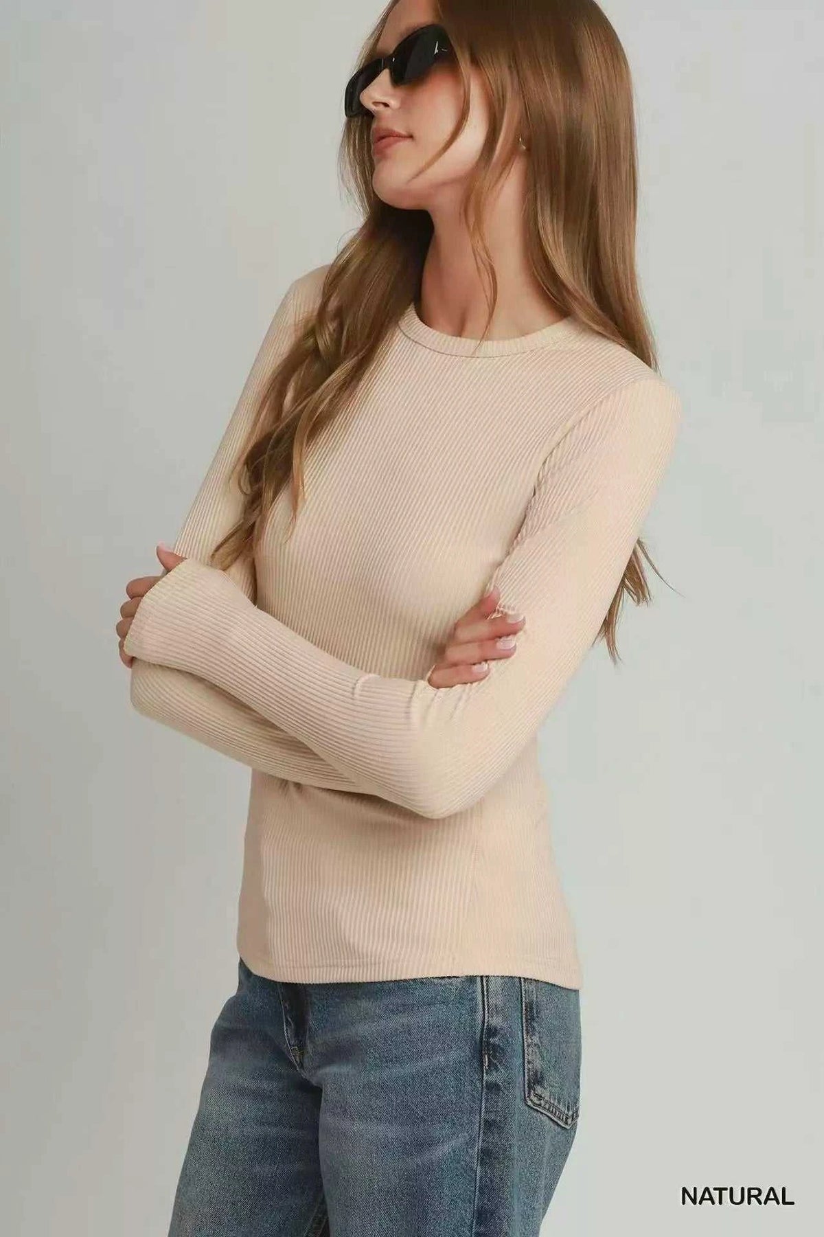 Umgee Brushed Rib Long Sleeve Top 100100587721460 34 Affordable Fashion Under $100 Jerry's Apparel 