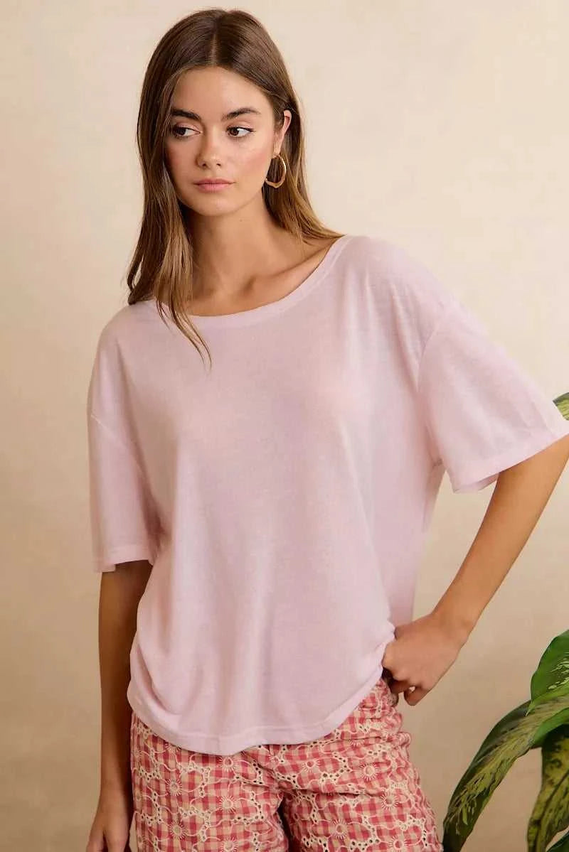 BiBi Solid Jersey Relaxed Fit Short Sleeves Pocket Top 100100500271339 29 Affordable Fashion Under $100 Jerry's Apparel 